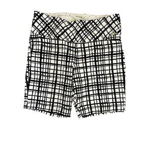 SWING Women's Check Plaid Performance Golf Shorts Black/White Size 16